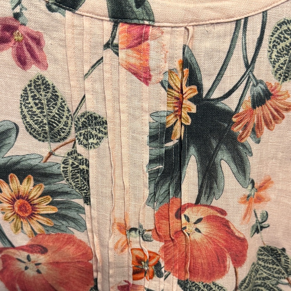 Chico’s floral linen untuck 3/4 sleeve dress - Picture 7 of 9